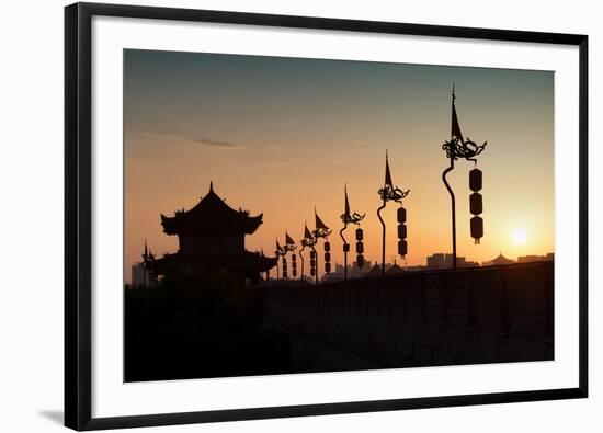 China 10MKm2 Collection - Shadows of the City Walls at sunset - Xi'an City-Philippe Hugonnard-Framed Photographic Print