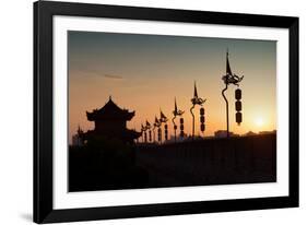 China 10MKm2 Collection - Shadows of the City Walls at sunset - Xi'an City-Philippe Hugonnard-Framed Photographic Print