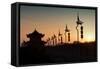 China 10MKm2 Collection - Shadows of the City Walls at sunset - Xi'an City-Philippe Hugonnard-Framed Stretched Canvas