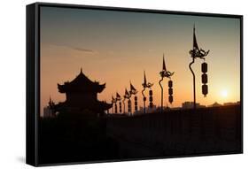 China 10MKm2 Collection - Shadows of the City Walls at sunset - Xi'an City-Philippe Hugonnard-Framed Stretched Canvas