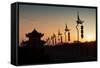 China 10MKm2 Collection - Shadows of the City Walls at sunset - Xi'an City-Philippe Hugonnard-Framed Stretched Canvas