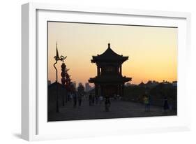 China 10MKm2 Collection - Shadows of the City Walls at sunset - Xi'an City-Philippe Hugonnard-Framed Photographic Print