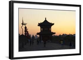 China 10MKm2 Collection - Shadows of the City Walls at sunset - Xi'an City-Philippe Hugonnard-Framed Photographic Print