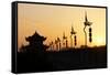 China 10MKm2 Collection - Shadows of the City Walls at sunset - Xi'an City-Philippe Hugonnard-Framed Stretched Canvas