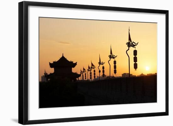 China 10MKm2 Collection - Shadows of the City Walls at sunset - Xi'an City-Philippe Hugonnard-Framed Photographic Print