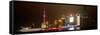 China 10MKm2 Collection - Shanghai Cityscape at night-Philippe Hugonnard-Framed Stretched Canvas