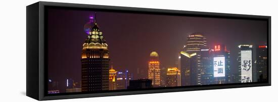 China 10MKm2 Collection - Shanghai Cityscape at night-Philippe Hugonnard-Framed Stretched Canvas