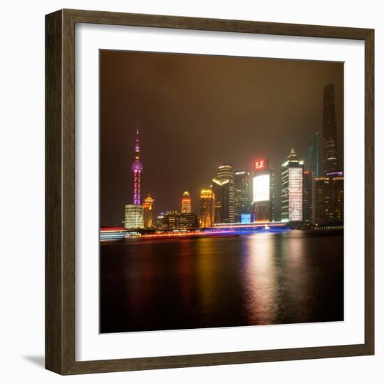 China 10MKm2 Collection - Shanghai Cityscape at night-Philippe Hugonnard-Framed Photographic Print