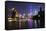 China 10MKm2 Collection - Shanghai Skyline with Oriental Pearl Tower at night-Philippe Hugonnard-Framed Stretched Canvas