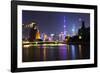 China 10MKm2 Collection - Shanghai Skyline with Oriental Pearl Tower at night-Philippe Hugonnard-Framed Photographic Print