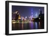 China 10MKm2 Collection - Shanghai Skyline with Oriental Pearl Tower at night-Philippe Hugonnard-Framed Photographic Print