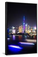 China 10MKm2 Collection - Shanghai Skyline with Oriental Pearl Tower at night-Philippe Hugonnard-Framed Photographic Print