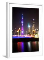 China 10MKm2 Collection - Shanghai Skyline with Oriental Pearl Tower at night-Philippe Hugonnard-Framed Photographic Print