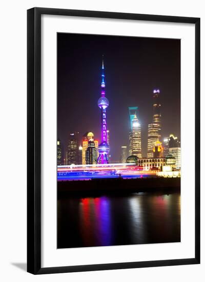 China 10MKm2 Collection - Shanghai Skyline with Oriental Pearl Tower at night-Philippe Hugonnard-Framed Photographic Print