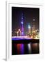 China 10MKm2 Collection - Shanghai Skyline with Oriental Pearl Tower at night-Philippe Hugonnard-Framed Premium Photographic Print