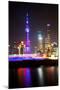 China 10MKm2 Collection - Shanghai Skyline with Oriental Pearl Tower at night-Philippe Hugonnard-Mounted Premium Photographic Print