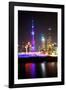 China 10MKm2 Collection - Shanghai Skyline with Oriental Pearl Tower at night-Philippe Hugonnard-Framed Photographic Print