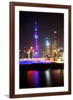 China 10MKm2 Collection - Shanghai Skyline with Oriental Pearl Tower at night-Philippe Hugonnard-Framed Photographic Print