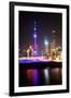 China 10MKm2 Collection - Shanghai Skyline with Oriental Pearl Tower at night-Philippe Hugonnard-Framed Photographic Print