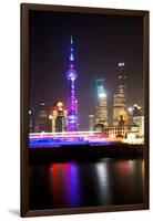 China 10MKm2 Collection - Shanghai Skyline with Oriental Pearl Tower at night-Philippe Hugonnard-Framed Photographic Print