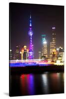 China 10MKm2 Collection - Shanghai Skyline with Oriental Pearl Tower at night-Philippe Hugonnard-Stretched Canvas