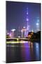 China 10MKm2 Collection - Shanghai Skyline with Oriental Pearl Tower at night-Philippe Hugonnard-Mounted Photographic Print