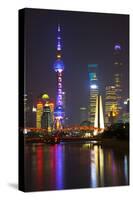 China 10MKm2 Collection - Shanghai Skyline with Oriental Pearl Tower at night-Philippe Hugonnard-Stretched Canvas