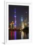 China 10MKm2 Collection - Shanghai Skyline with Oriental Pearl Tower at night-Philippe Hugonnard-Framed Photographic Print