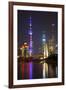 China 10MKm2 Collection - Shanghai Skyline with Oriental Pearl Tower at night-Philippe Hugonnard-Framed Photographic Print