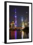 China 10MKm2 Collection - Shanghai Skyline with Oriental Pearl Tower at night-Philippe Hugonnard-Framed Photographic Print