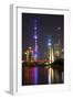 China 10MKm2 Collection - Shanghai Skyline with Oriental Pearl Tower at night-Philippe Hugonnard-Framed Premium Photographic Print