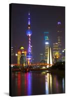 China 10MKm2 Collection - Shanghai Skyline with Oriental Pearl Tower at night-Philippe Hugonnard-Stretched Canvas