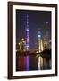 China 10MKm2 Collection - Shanghai Skyline with Oriental Pearl Tower at night-Philippe Hugonnard-Framed Photographic Print