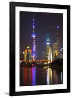 China 10MKm2 Collection - Shanghai Skyline with Oriental Pearl Tower at night-Philippe Hugonnard-Framed Photographic Print