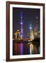 China 10MKm2 Collection - Shanghai Skyline with Oriental Pearl Tower at night-Philippe Hugonnard-Framed Photographic Print