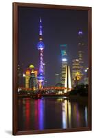 China 10MKm2 Collection - Shanghai Skyline with Oriental Pearl Tower at night-Philippe Hugonnard-Framed Photographic Print