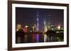 China 10MKm2 Collection - Shanghai Skyline with Oriental Pearl Tower at night-Philippe Hugonnard-Framed Photographic Print