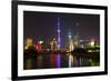 China 10MKm2 Collection - Shanghai Skyline with Oriental Pearl Tower at night-Philippe Hugonnard-Framed Photographic Print