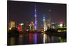 China 10MKm2 Collection - Shanghai Skyline with Oriental Pearl Tower at night-Philippe Hugonnard-Stretched Canvas