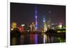 China 10MKm2 Collection - Shanghai Skyline with Oriental Pearl Tower at night-Philippe Hugonnard-Framed Photographic Print