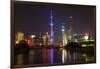 China 10MKm2 Collection - Shanghai Skyline with Oriental Pearl Tower at night-Philippe Hugonnard-Framed Photographic Print