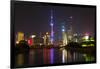 China 10MKm2 Collection - Shanghai Skyline with Oriental Pearl Tower at night-Philippe Hugonnard-Framed Photographic Print