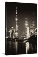 China 10MKm2 Collection - Shanghai Skyline with Oriental Pearl Tower at night-Philippe Hugonnard-Stretched Canvas