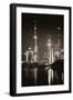 China 10MKm2 Collection - Shanghai Skyline with Oriental Pearl Tower at night-Philippe Hugonnard-Framed Premium Photographic Print