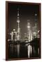 China 10MKm2 Collection - Shanghai Skyline with Oriental Pearl Tower at night-Philippe Hugonnard-Framed Photographic Print