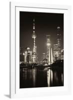 China 10MKm2 Collection - Shanghai Skyline with Oriental Pearl Tower at night-Philippe Hugonnard-Framed Photographic Print