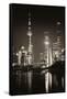 China 10MKm2 Collection - Shanghai Skyline with Oriental Pearl Tower at night-Philippe Hugonnard-Framed Stretched Canvas