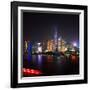 China 10MKm2 Collection - Shanghai Skyline with Oriental Pearl Tower at night-Philippe Hugonnard-Framed Photographic Print