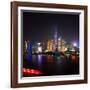 China 10MKm2 Collection - Shanghai Skyline with Oriental Pearl Tower at night-Philippe Hugonnard-Framed Photographic Print