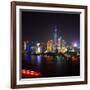 China 10MKm2 Collection - Shanghai Skyline with Oriental Pearl Tower at night-Philippe Hugonnard-Framed Photographic Print